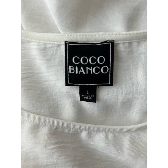 Coco Bianco White Ruched Stretch Blouse - Picture 3 of 3